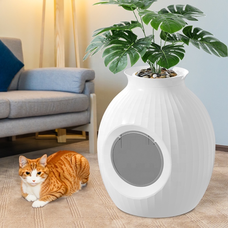 Extra Large Smart Litter Box Cats Deodorizer and Urine Leak Prevention(XXL) Smart Plant Cat Litter Box Hidden Cat Litter Box wi