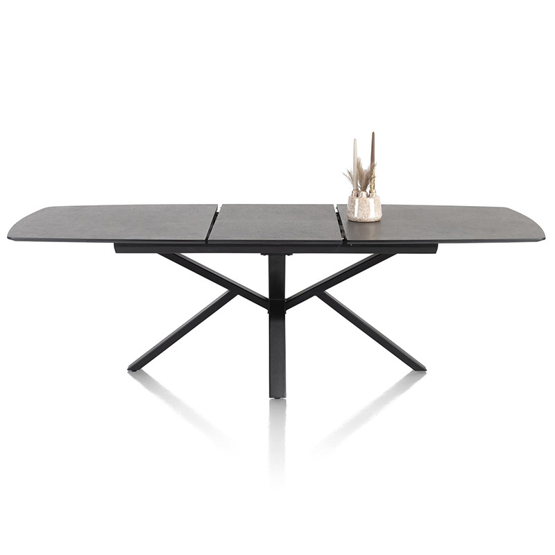 Easy to expand Modern  kitchen table New material ceramic porcelain tile top dining table with metal base;Dining table