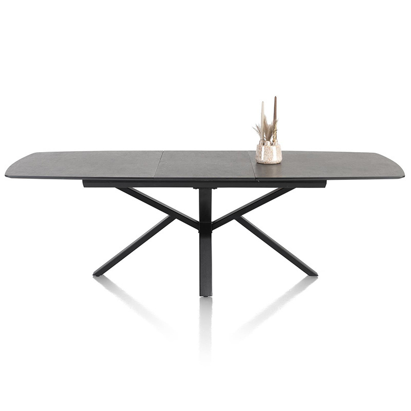 Easy to expand Modern  kitchen table New material ceramic porcelain tile top dining table with metal base;Dining table