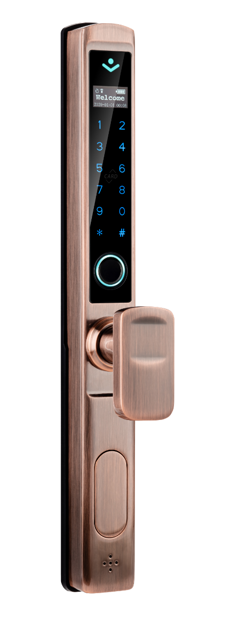 Security anti-theft outdoor glass sliding door lock APP WiFi fingerprint unlocking waterproof terrace smart door lock