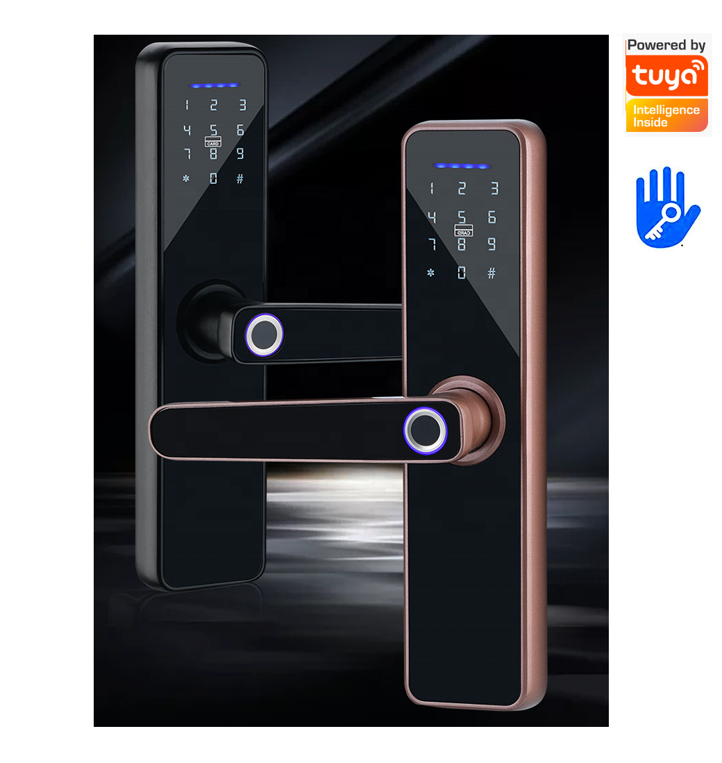 Tuya Wifi Intelligent Keypad Finger Print Electronic Password Tt Biometric Code Fingerprint APP Smart Door Locks