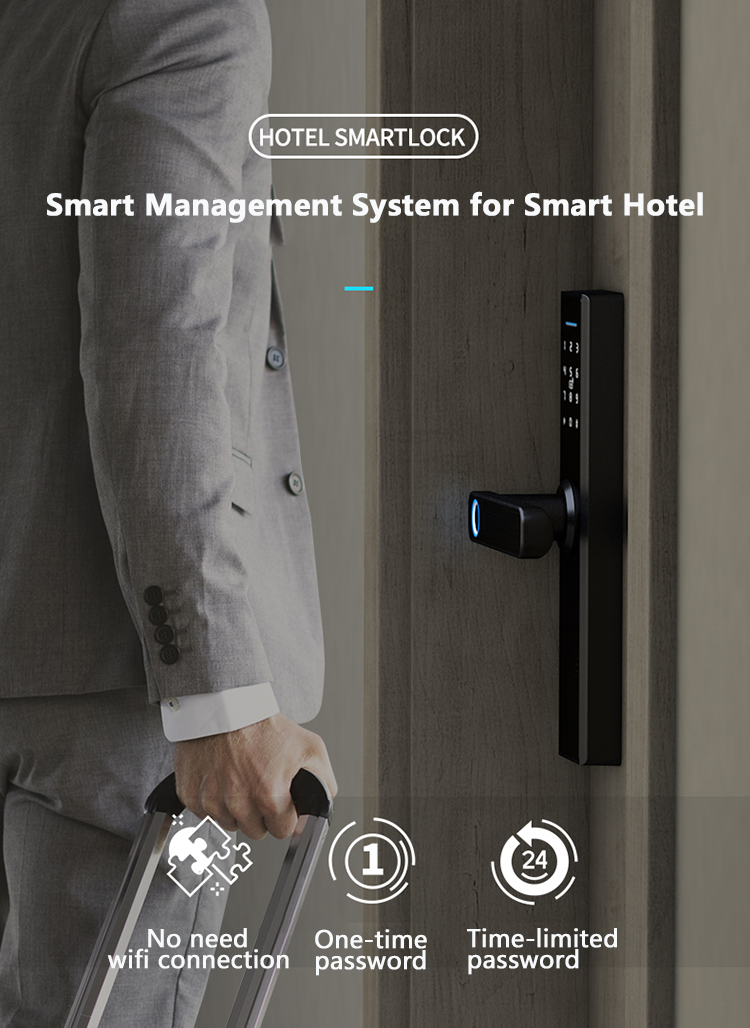 Intelligent hotel keypad Finger Print Password Tt app Biometric smart Code Fingerprint Smartdoor Locks