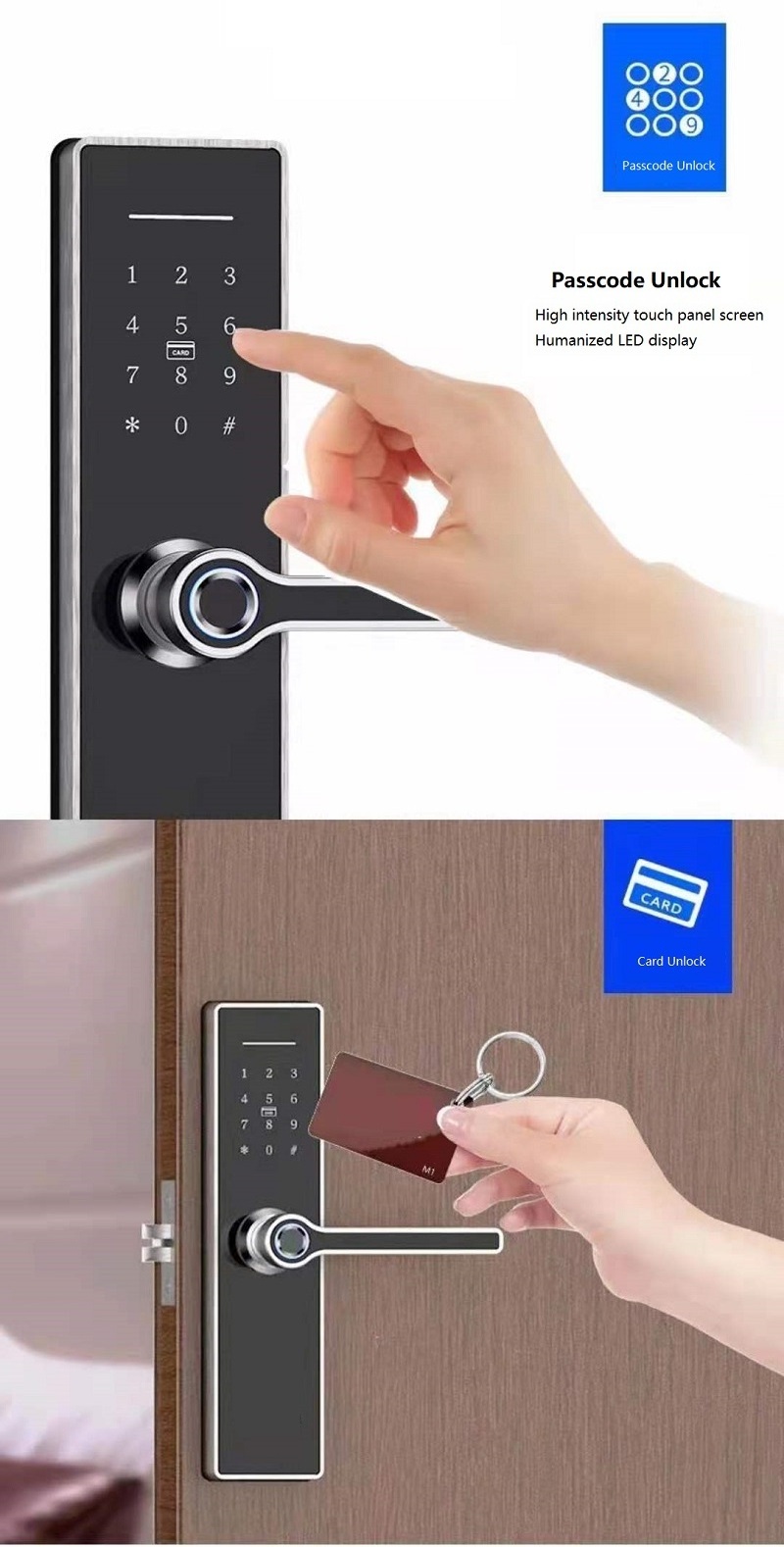 Waterproof Smart Lock wifi App Smart Door Lock Zinc alloy Fingerprint Inside Digital Handle Keyless Tuya Smart Lock