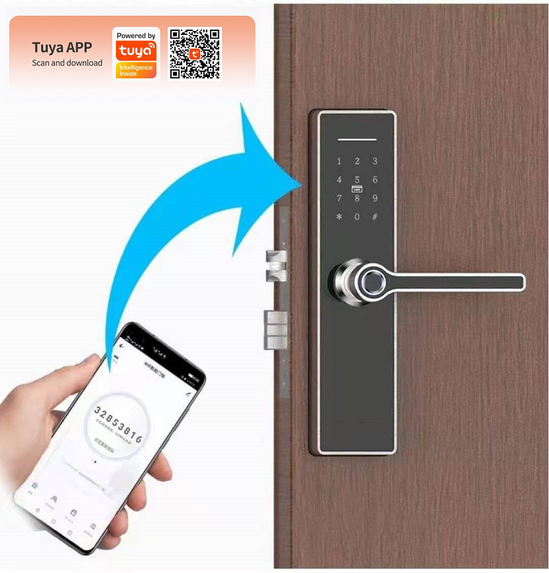 Waterproof Smart Lock wifi App Smart Door Lock Zinc alloy Fingerprint Inside Digital Handle Keyless Tuya Smart Lock