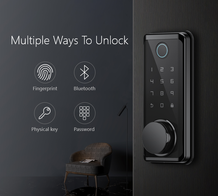 diy residential cerradura inteligente outdoor biometric fingerprint keyless door lock main door camera