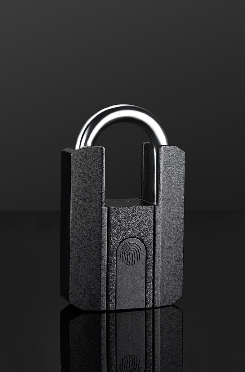 Zinc Alloy Metal Smart Fingerprint Lock USB Rechargeable Fingerprint Padlock for Door Luggage