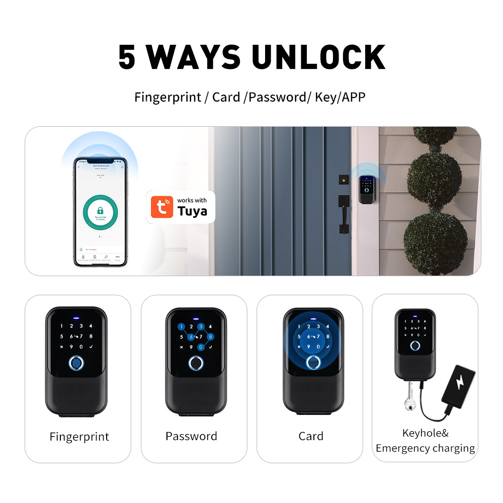 Smart Key Lock Box tuya TTLock APP Passcode IC Card Blue tooth Key Lockbox Wall Mounted & Door Hanging Smart lockbox