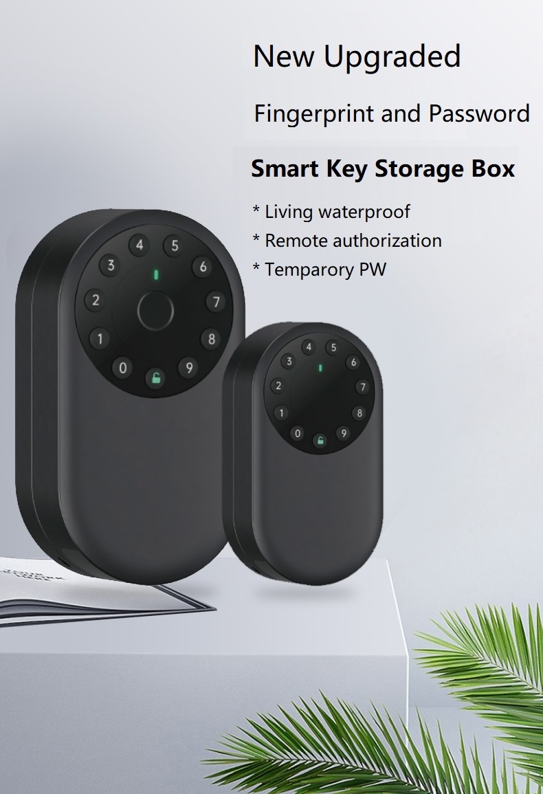 New arrival Tuya Wireless Wifi Outdoor Wall Mounted Electric Fingerprint Lock Key Safe Box App Smart Airbnb Door Lock