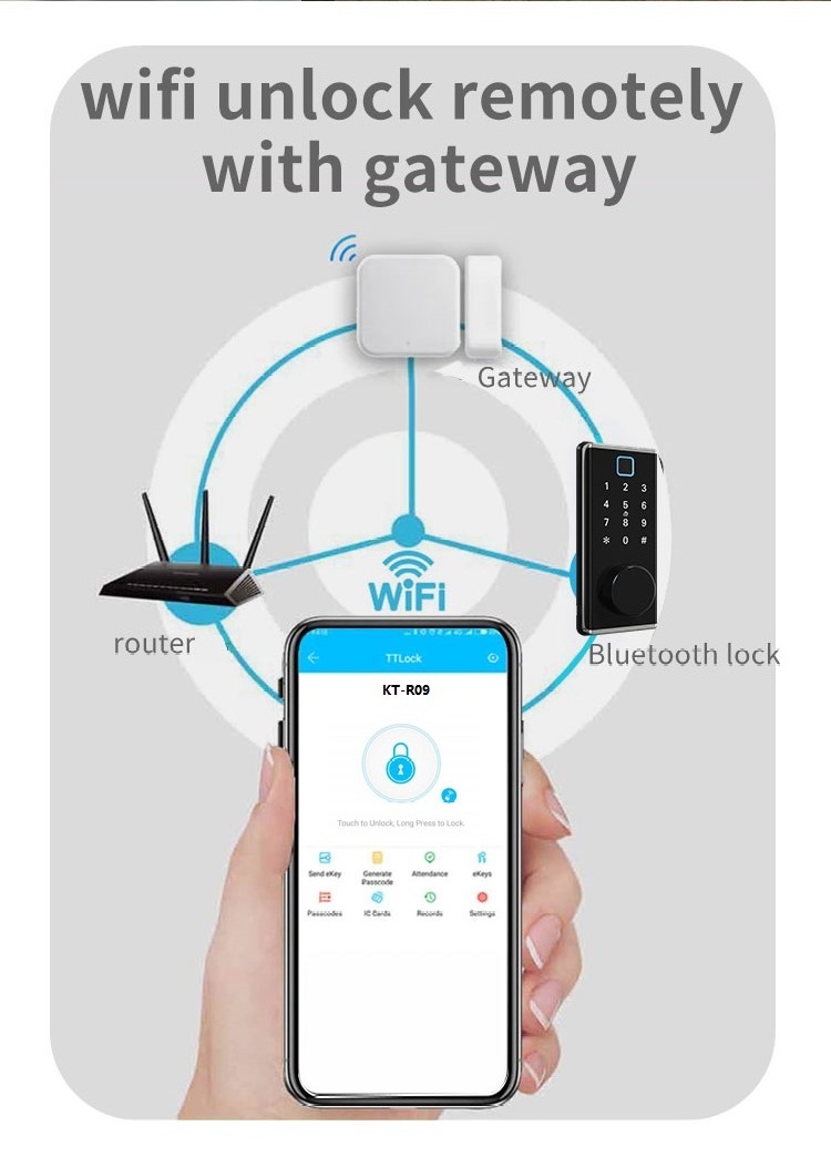 OEM Cerraduras Inteligentes Wifi Wireless Combination Password Biometric Fingerprint Ttlock Electronic Locks Smart Door Lock