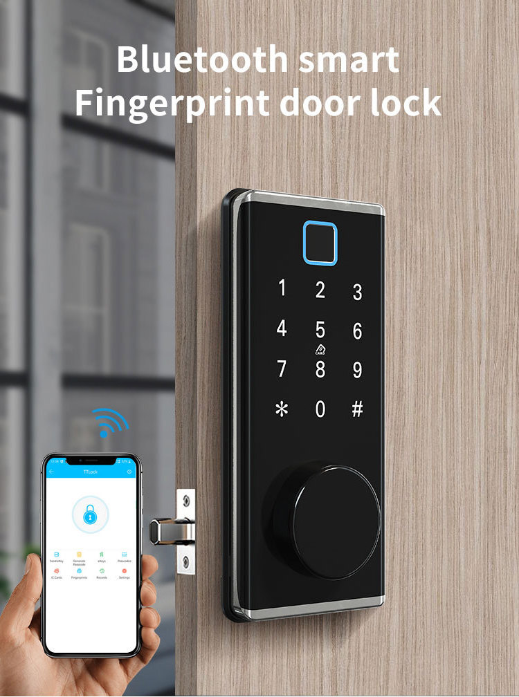 OEM Cerraduras Inteligentes Wifi Wireless Combination Password Biometric Fingerprint Ttlock Electronic Locks Smart Door Lock