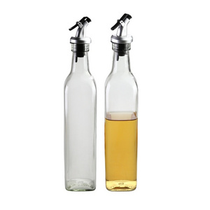 500ml Kitchen Square Cooking Olive Oil Glass Bottle Empty oil vinegar glass dispenser