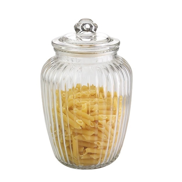 Eco-friendly pumpkin  kitchen ware airtight nuts oats preserving  containers clamp sealed large glass storage jars