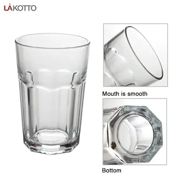 15oz octagonal pressure cup glass water cup restaurant hotel with mouthwash glass beer mugs glass milk cup can be printed LOGO