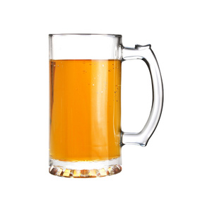 Customize delicate bottom Glass Material Freezer Beer Mug For Bar Restaurant Home Party glass mug with Comfortable handle