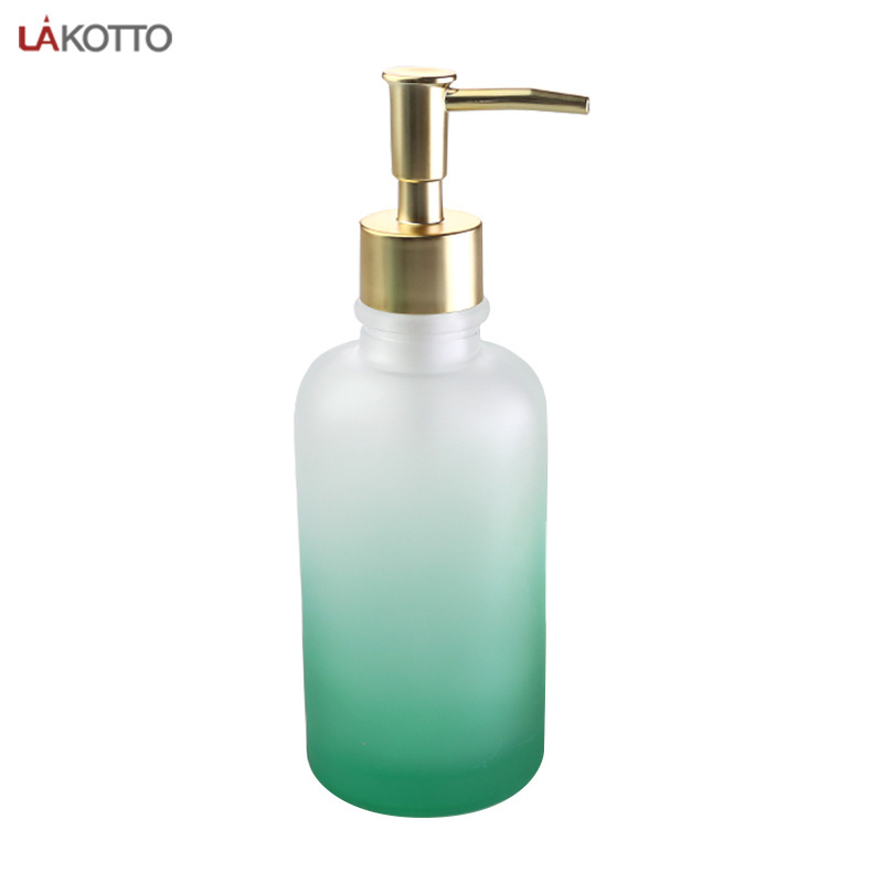 300ml high quality gradient color dispensing glass bottle packaging bottle bathroom shampoo glass bottle