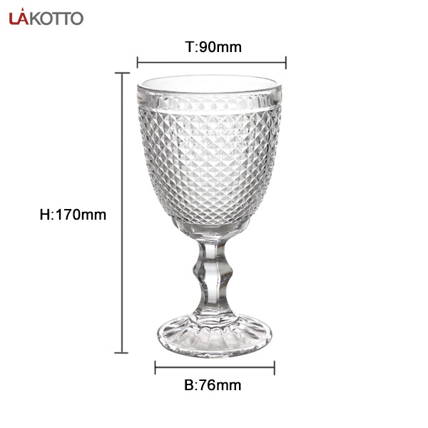 320ml Goblet Wine Glasses Water Glass Pressed Clear Glass Goblets