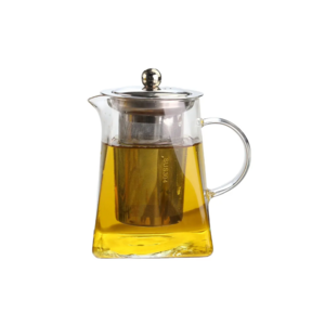 650ml square heat-resistant borosilicate pot with stainless steel strainer tea boiler boiler teapot household large capacity