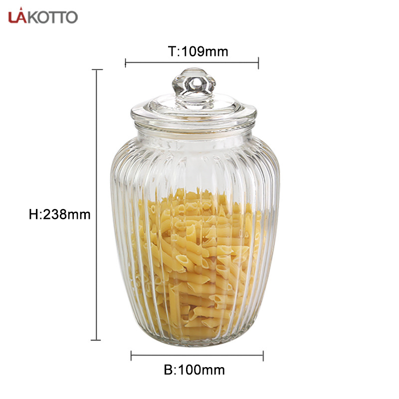 Eco-friendly pumpkin  kitchen ware airtight nuts oats preserving  containers clamp sealed large glass storage jars