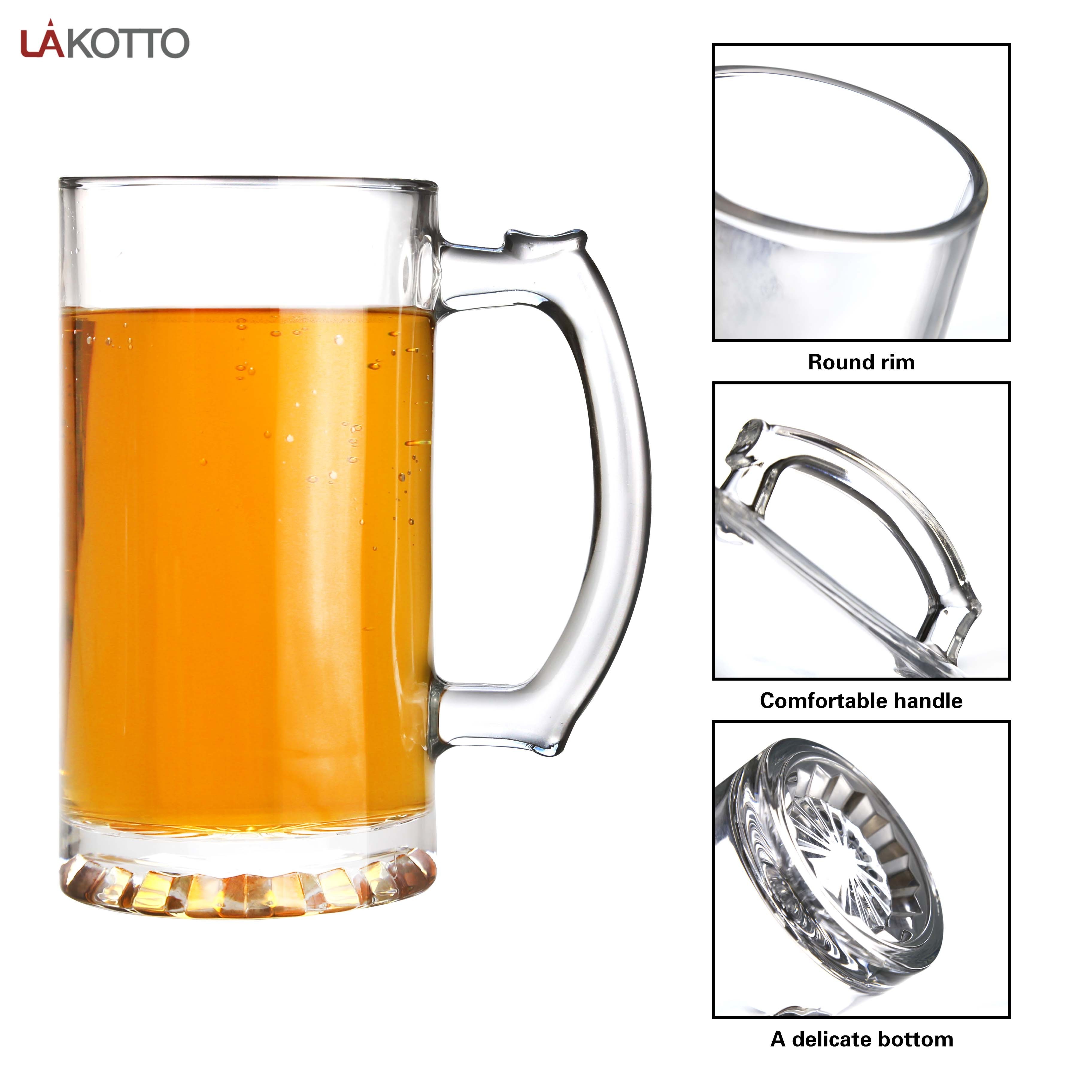 Customize delicate bottom Glass Material Freezer Beer Mug For Bar Restaurant Home Party glass mug with Comfortable handle