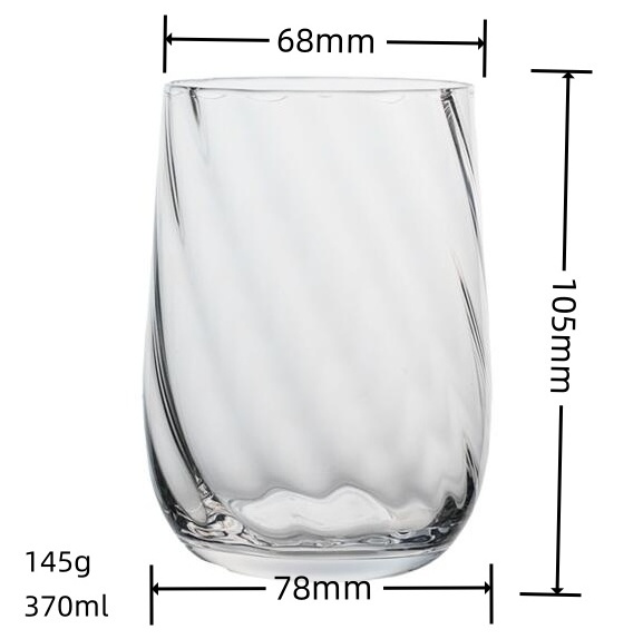 High quality transparent clear 370ml tumbler glass cup manufacturer