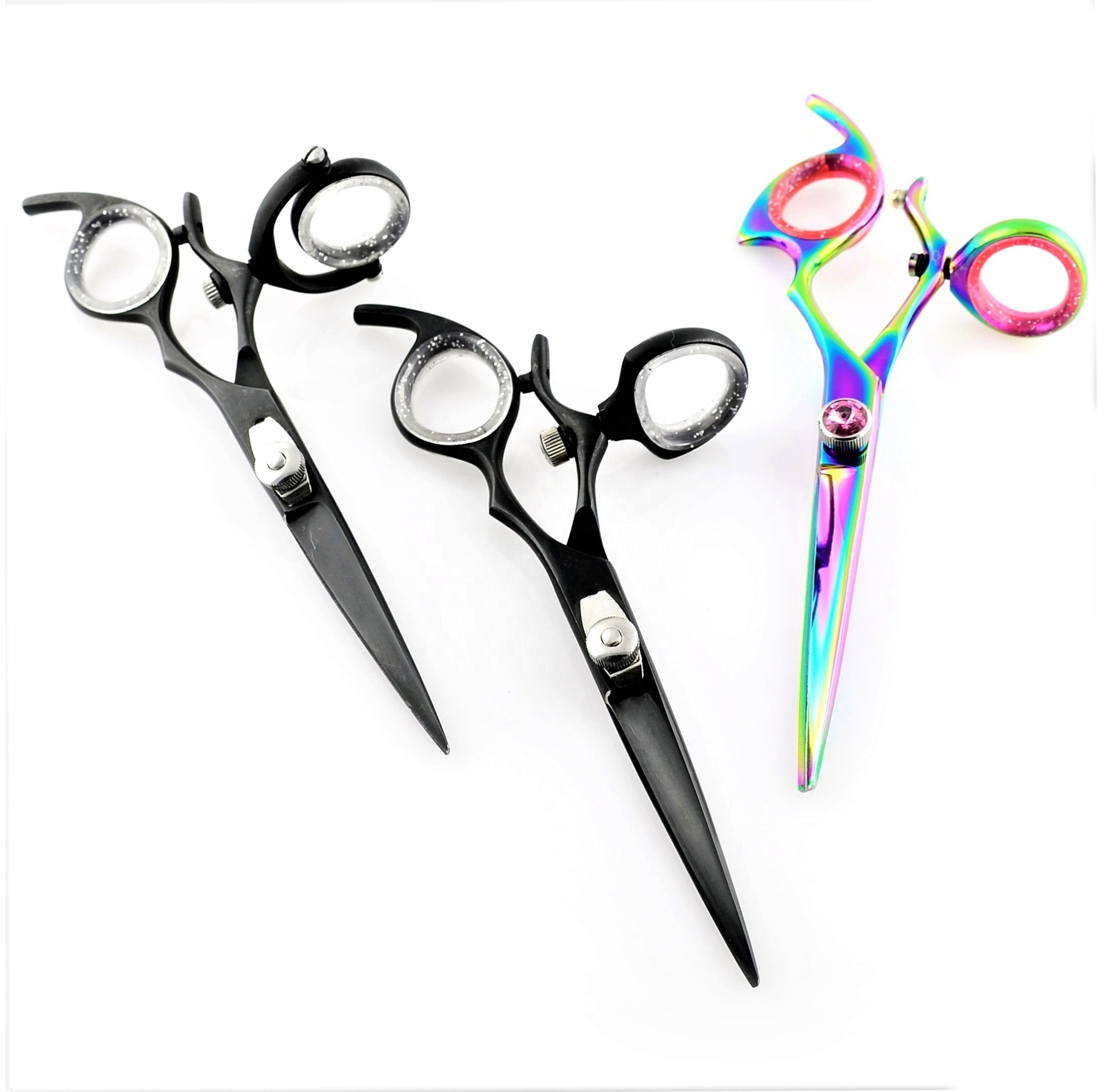 KOUNAIN Swivel Thumb Barber Scissors Stainless Steel Razor Edge Hairdressing Shears Movable Ring for Men Women Hair Cutting Tool