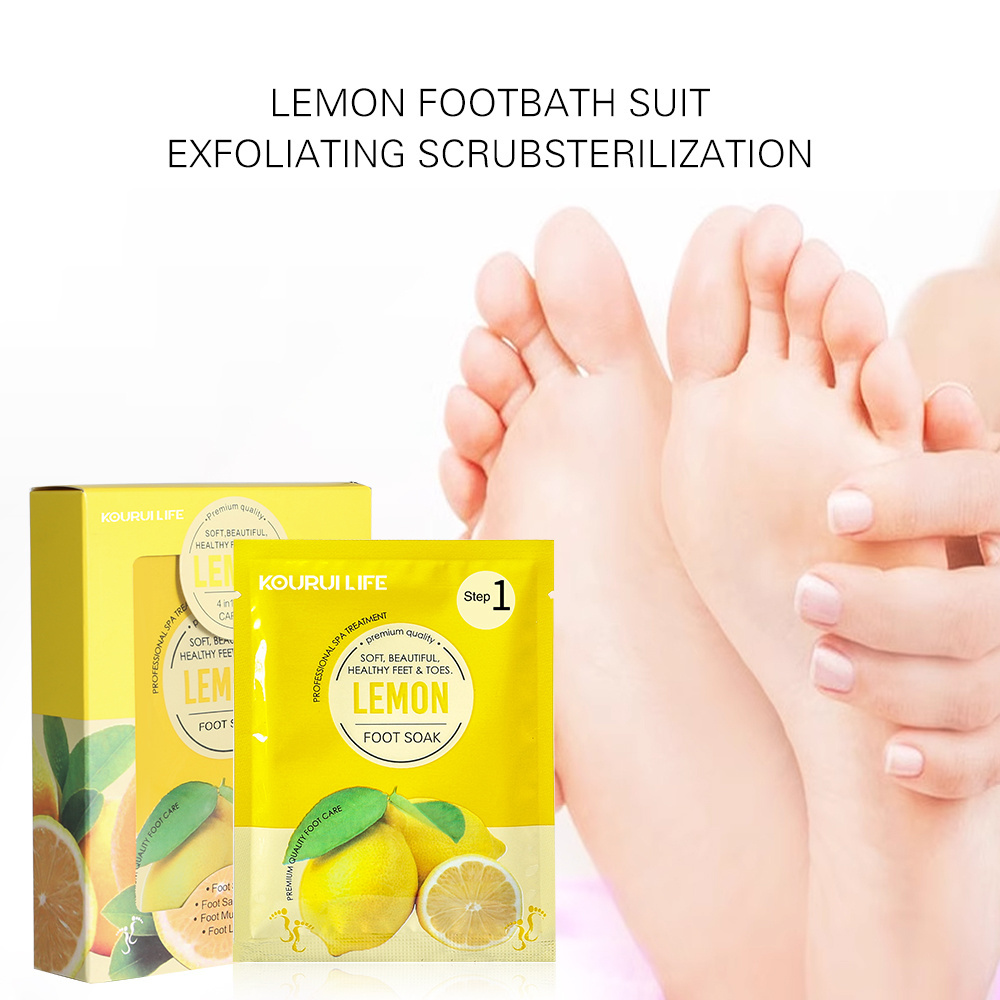 pedicure spa Private Label Natural Lemon Jelly Pedicure Volcano Gentle Exfoliating Moisturizing Foot Spa Jelly Pedicur Salt Set