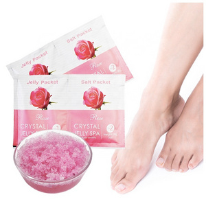 Amazon Hot Sale Jelly Pedi Packs Foot Skin Care Moisturizing Rose Crystal Jelly For Pedicure Spa Foot Bath Soak Foot Salt Scrub