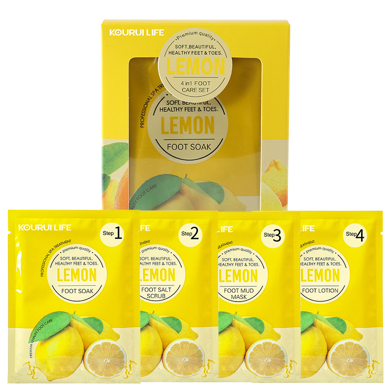 pedicure spa Private Label Natural Lemon Jelly Pedicure Volcano Gentle Exfoliating Moisturizing Foot Spa Jelly Pedicur Salt Set