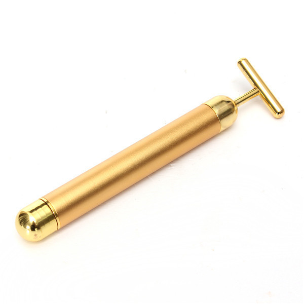 Energy Beauty Bar 24k Golden Pulse Facial Massager T Shape Gold Facial Beauty Massager