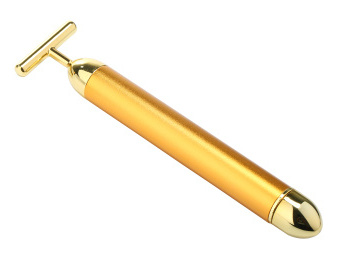 Energy Beauty Bar 24k Golden Pulse Facial Massager T Shape Gold Facial Beauty Massager