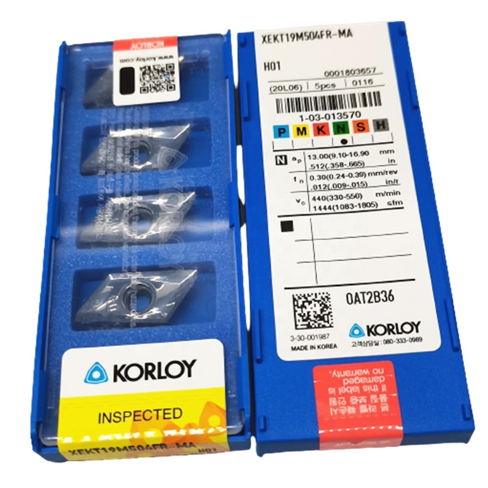 korloys XEKT19M504 lathe tool milling insert XEKT19M508FR-MA H01 FOR MILLING ALUMINIUM