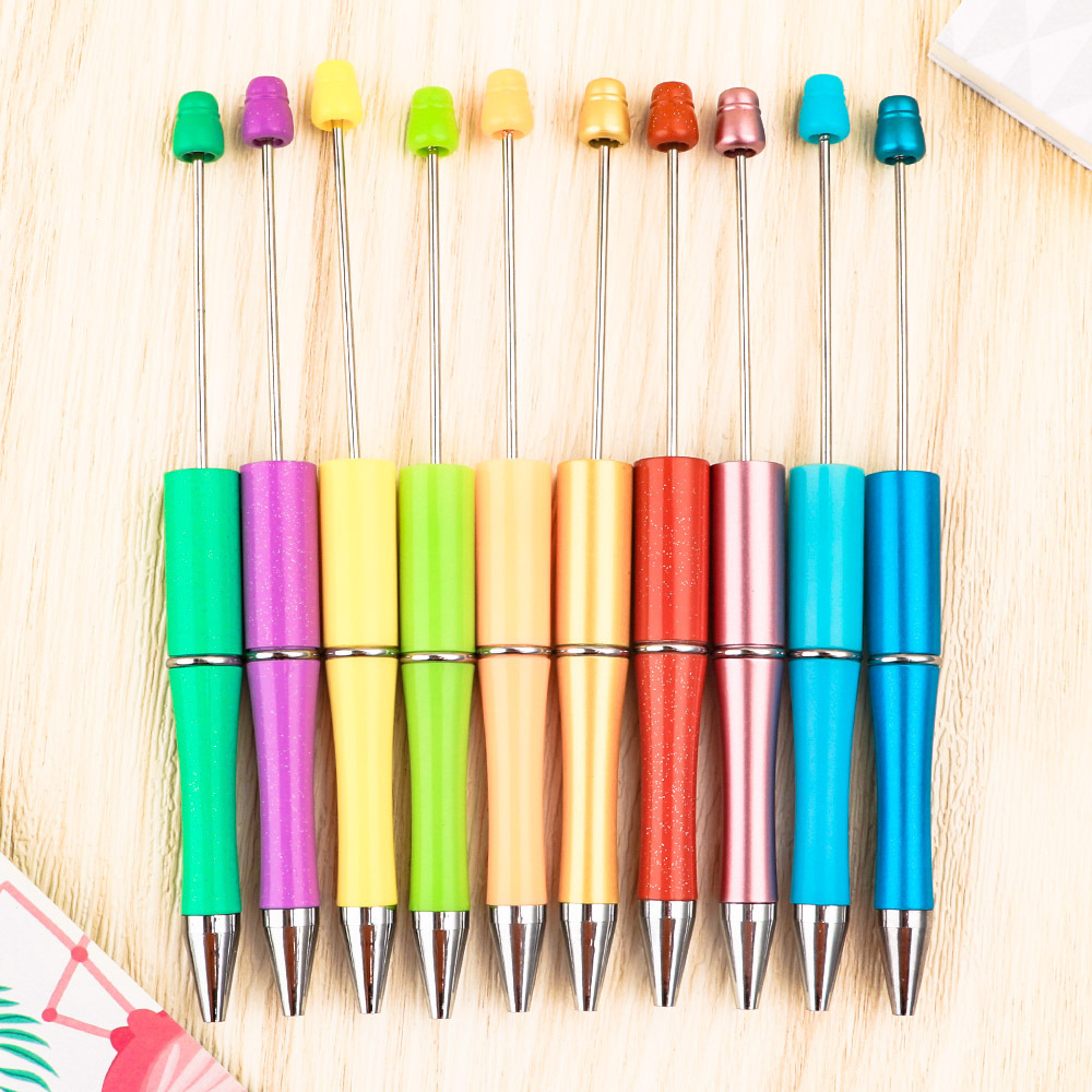 Kovict Hot Selling Ballpoint Pen Decorative Beaded Gift Beaded DIY Plastic Ballpoint Pen