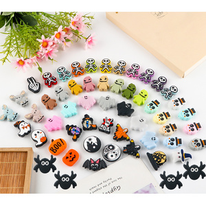 Custom Halloween Chew Animal Baby Cartoon Focal Beads Food Grade Bulk Silicone Teething Focal Beads For Pens Jewelry Making