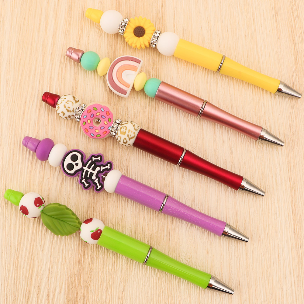 Kovict Hot Selling Ballpoint Pen Decorative Beaded Gift Beaded DIY Plastic Ballpoint Pen