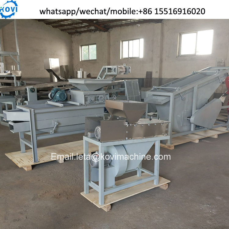 apricot kernel cracking cracker peeling machine almond cracking and shelling machine hazelnut sheller line