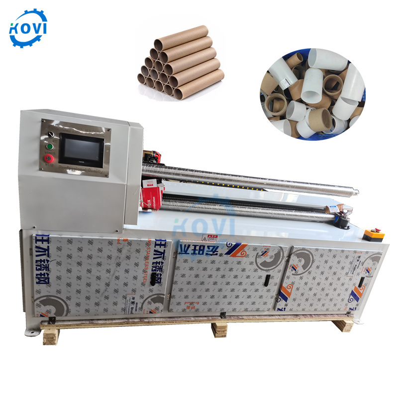 Automatic kraft toilet paper core cutter spiral cardboard paper tube core pipe cutter cutting making machine