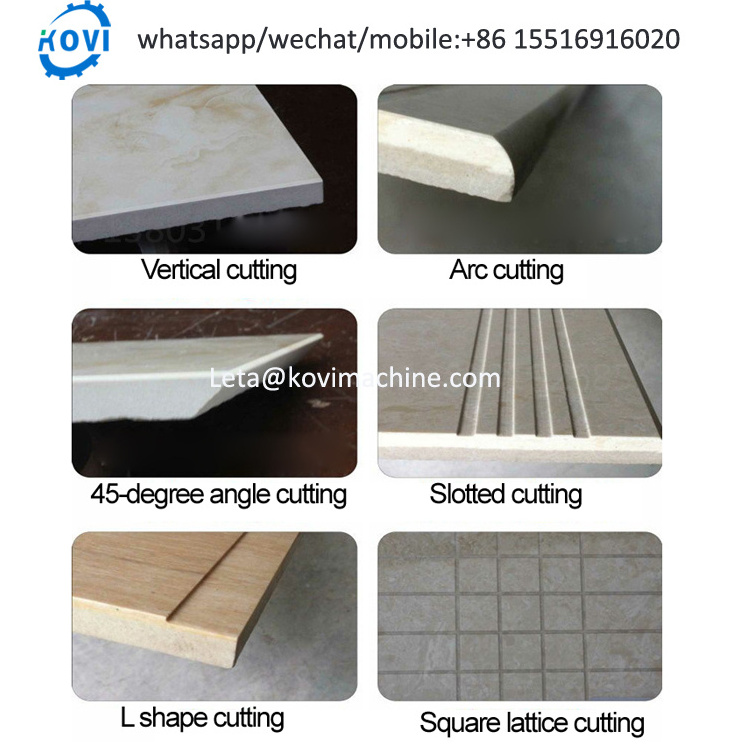 Stone material market two heads water hydrajet tile marble 45 Degree Chamfer cutting Semicircular edge arc polish machine