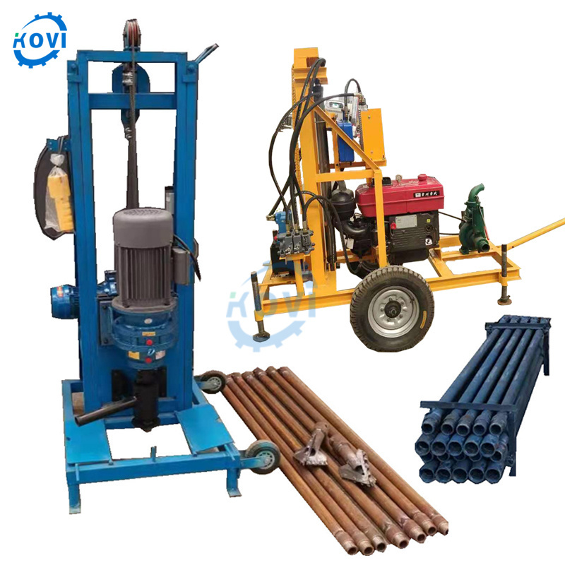 Professional Diesel Engine Borehole water well drilling rig machine 100m Depth Rock drillers for sale