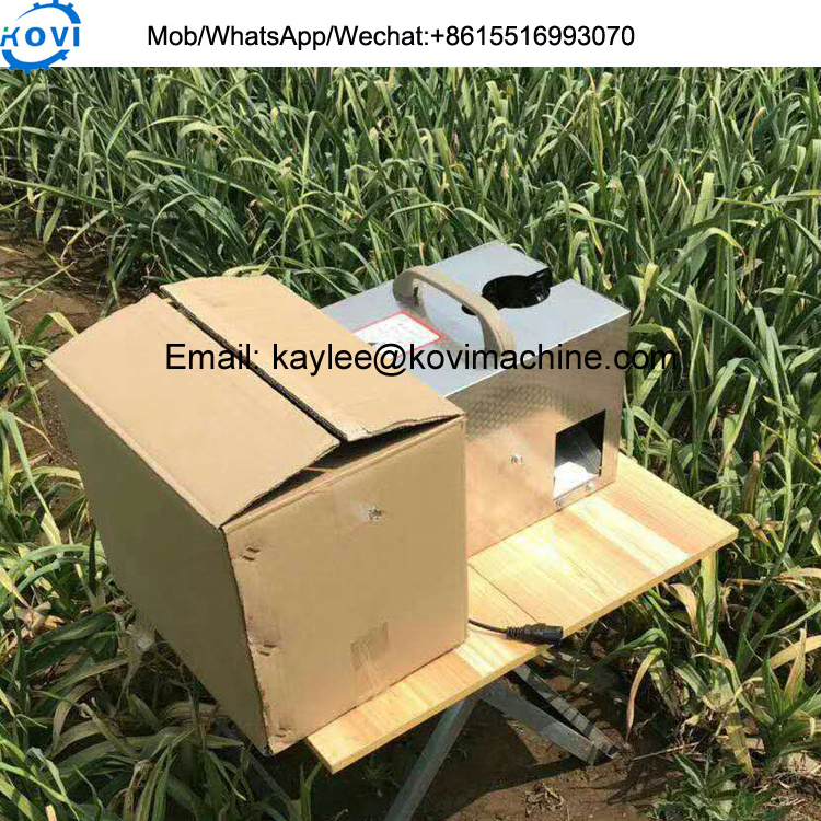 36v Small onion garlic stem root cutter machine garlic cut root machine