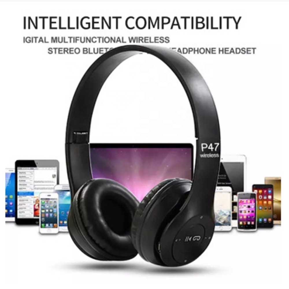 Factory Wholesale Price P47 Sport Wireless Headphones Handsfree Wireless Earphone Foldable Headset for Mobile Phone or Computer