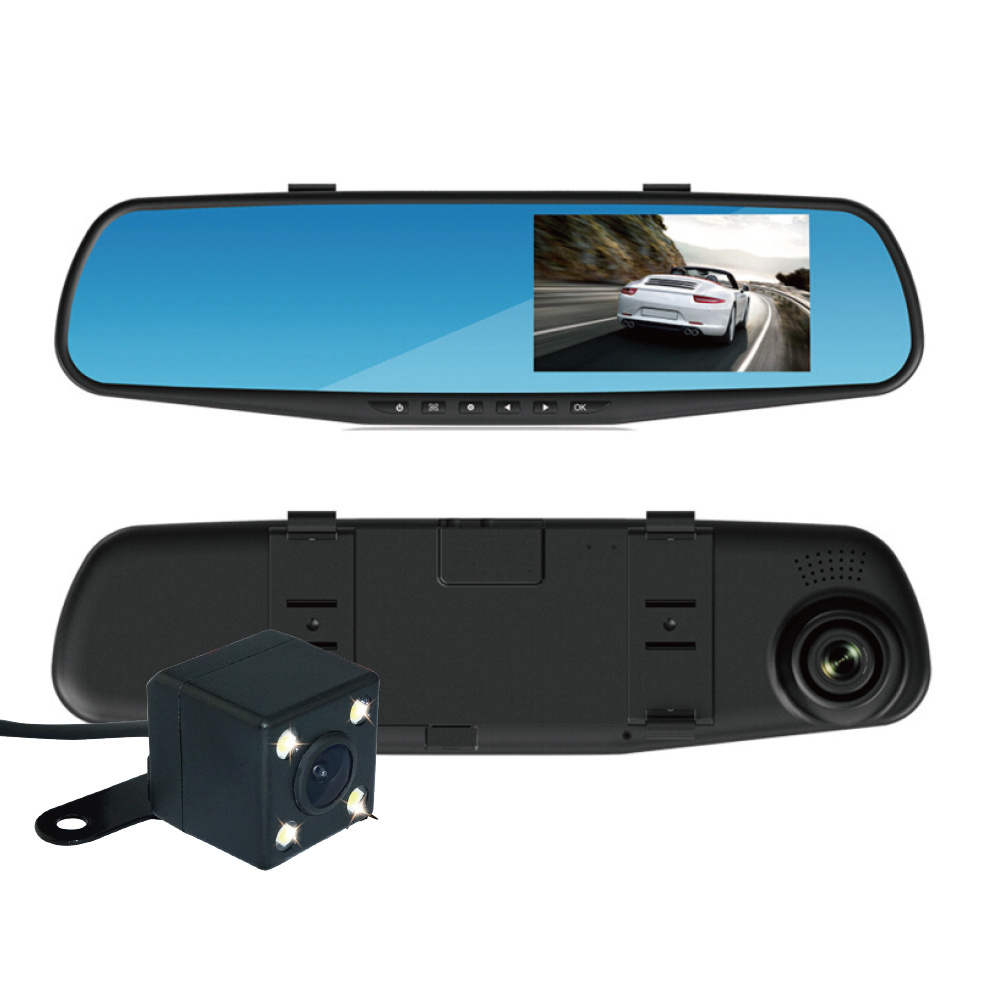 T600 Car DVR Dual Lens Car Camera Full HD 1080P Video Recorder Rearview Mirror With Rear view DVR Dash cam