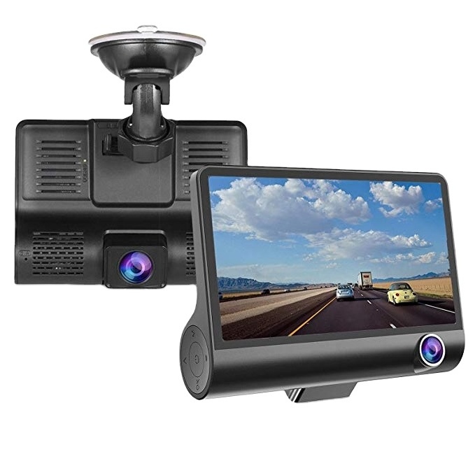 NEW 4.0 inch 1080P 3 Lens Full HD Car DVR Camera 170 Degree Rearview Car Dash Camera G-sensor Auto Car Camera Recorder