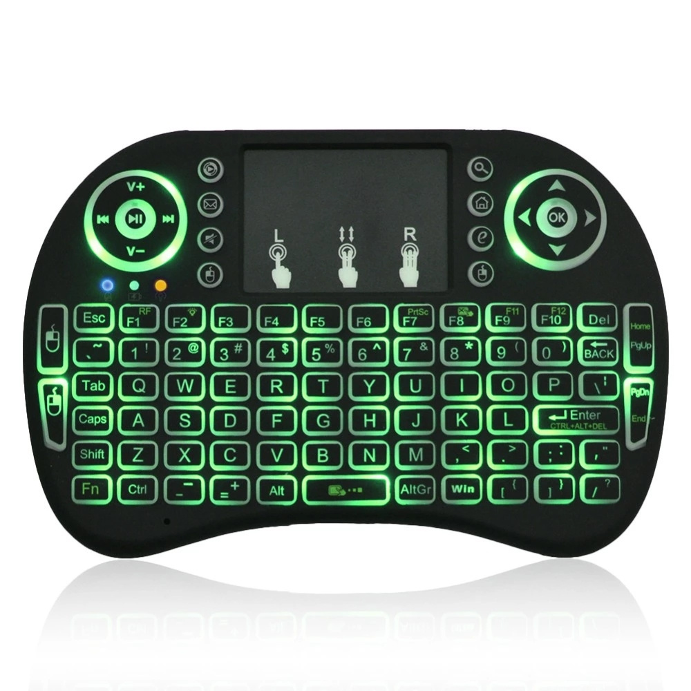 Factory Best seller  wireless 3-colors backlit  Mini Keyboard i8  with Touchpad 2.4G Cheapest  Remote for android tv box