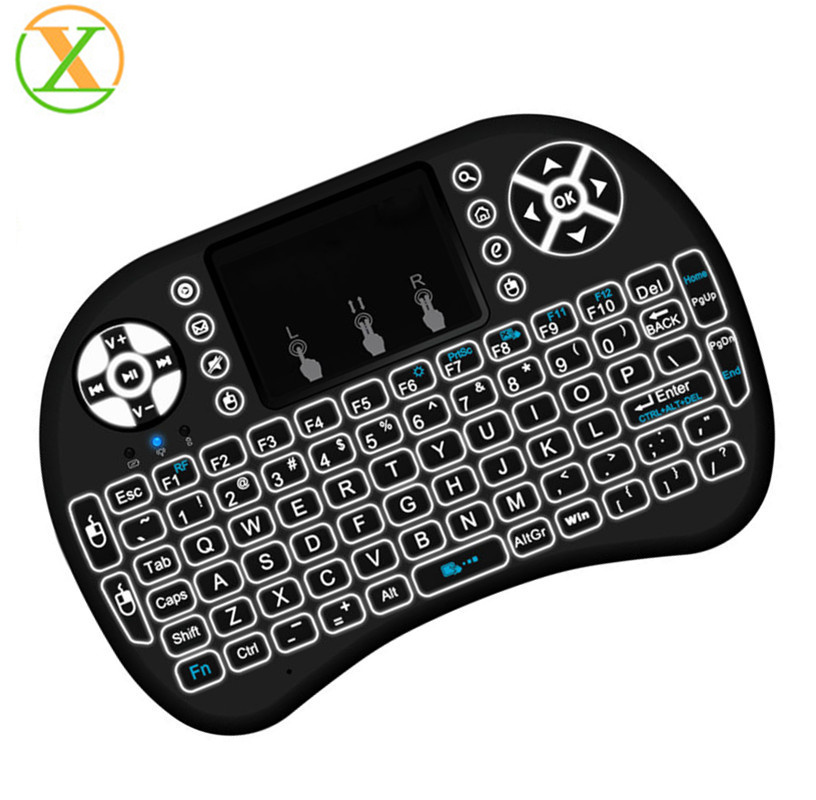 Factory Best seller  wireless 3-colors backlit  Mini Keyboard i8  with Touchpad 2.4G Cheapest  Remote for android tv box