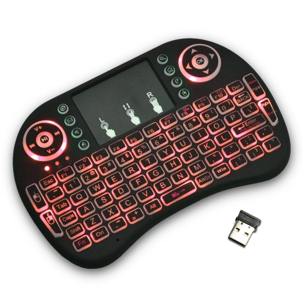 Factory Best seller  wireless 3-colors backlit  Mini Keyboard i8  with Touchpad 2.4G Cheapest  Remote for android tv box