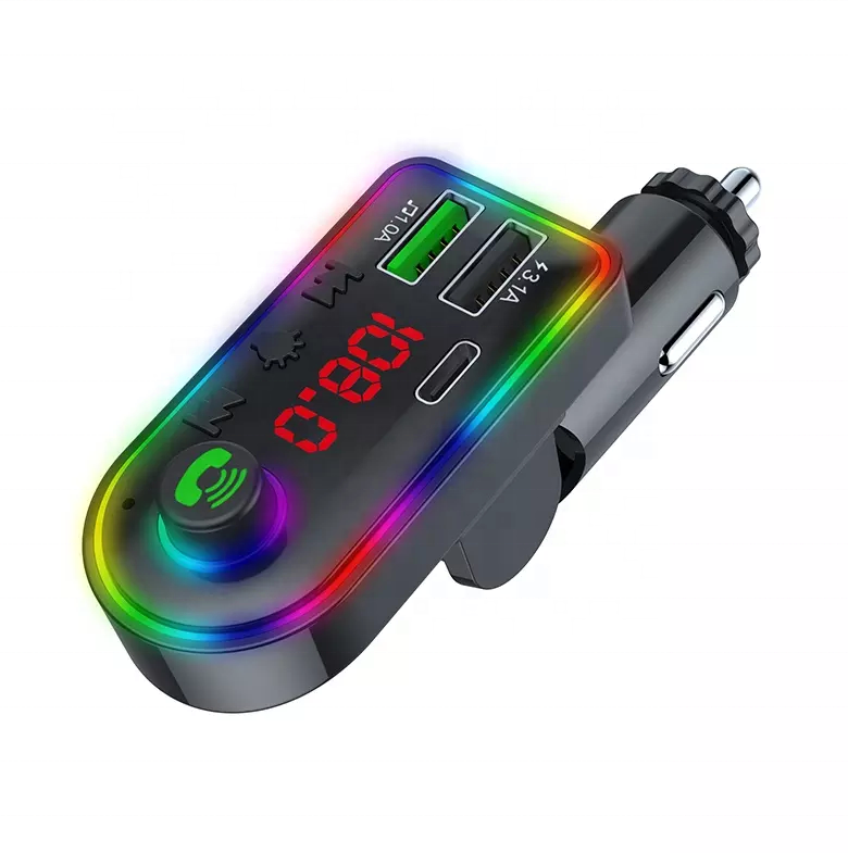 Hot new F8 3.1a dual USB Car Charger BT5.0 fm transmitter for car Wireless Handsfree Audio Receiver Car MP3 Player