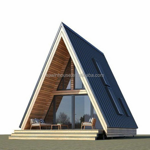 Outdoor Resort Tiny Homes Holiday Prefab Triangle Shape Steel Structure Small Cabin  A Frame House