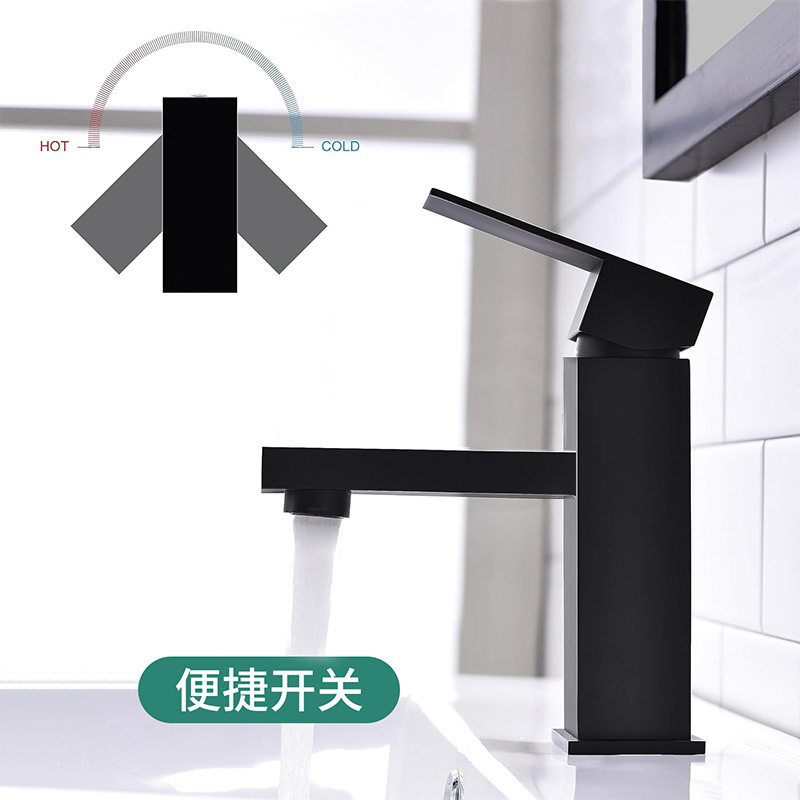 Bathroom Faucet Single Hole Bathroom Sink Faucet Matte Black Single Handle Vanity Basin Faucet with pop-up Drain