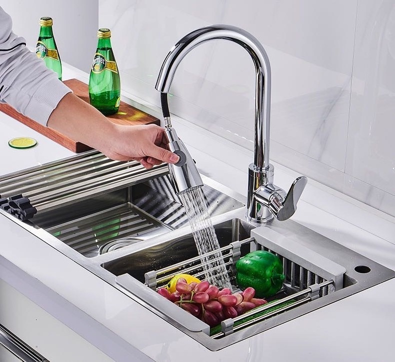 Stainless Steel Pull Down Kitchen Faucet with Spray Head