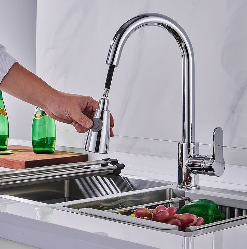 Stainless Steel Pull Down Kitchen Faucet with Spray Head